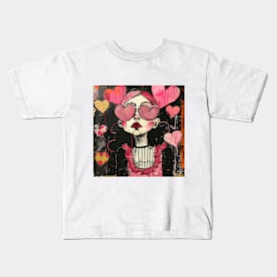 Cute 2024 Valentines Day Drawing Kids T-Shirt